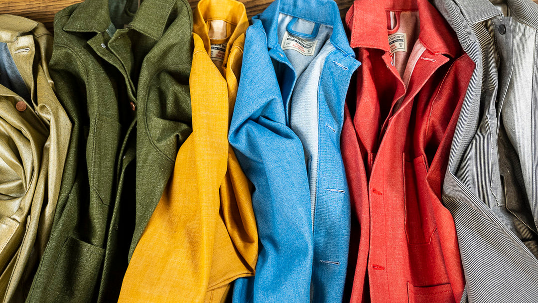 Multiple colors of custom Detroit Denim jackets