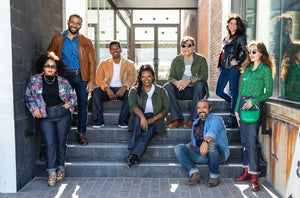 a group wearing detroit denim sustainable custom jeans
