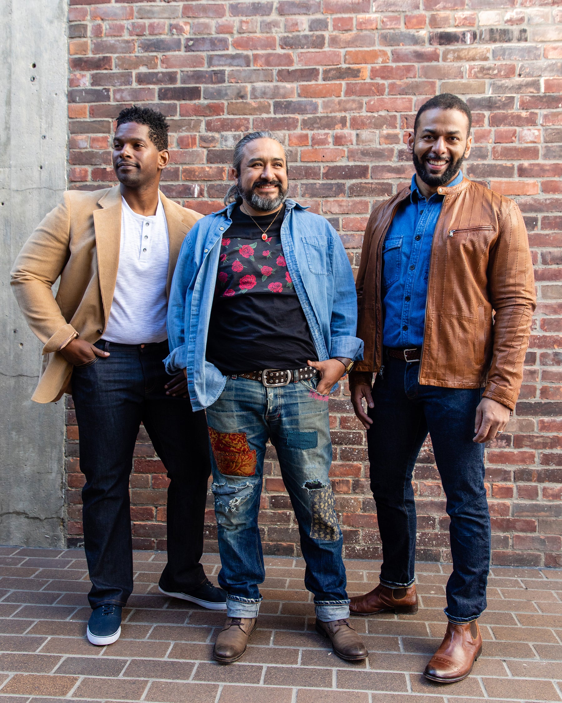 three models wearing detroit denim sustainable custom jeans