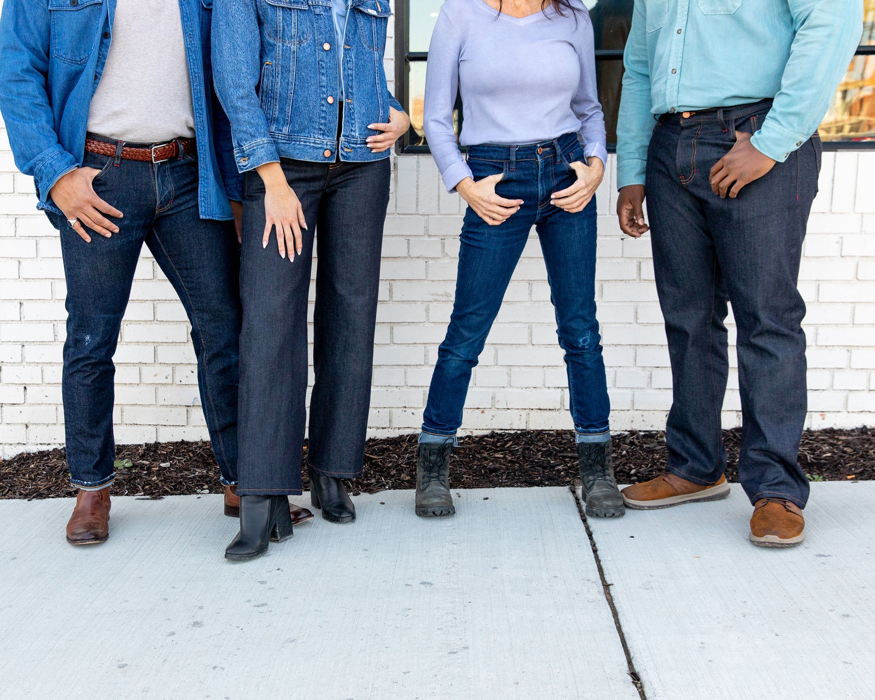 models wearing detroit denim sustainable custom jeans