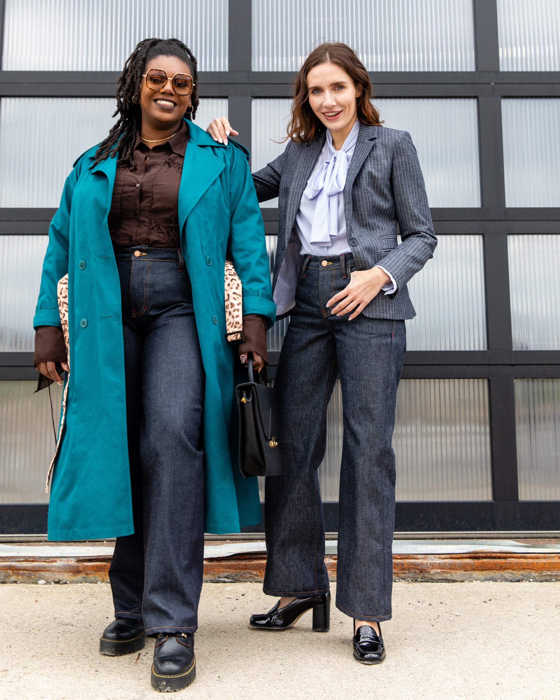 models wearing detroit denim sustainable custom jeans
