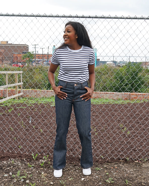 detroit denim sustainable custom jeans on model