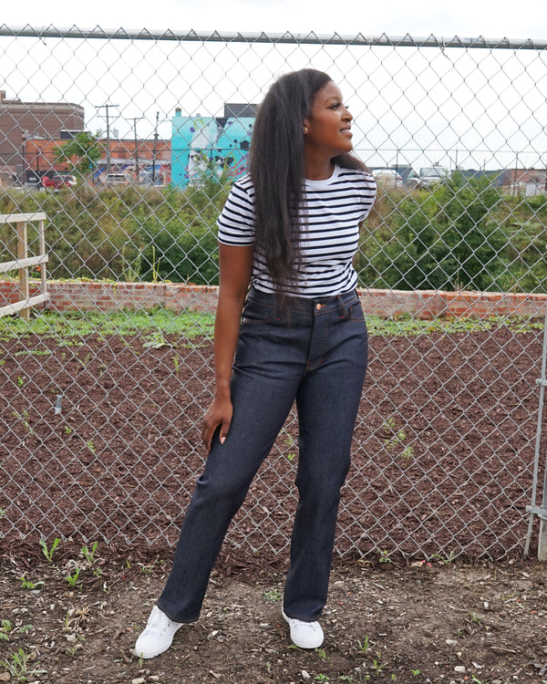 detroit denim sustainable custom jeans on model